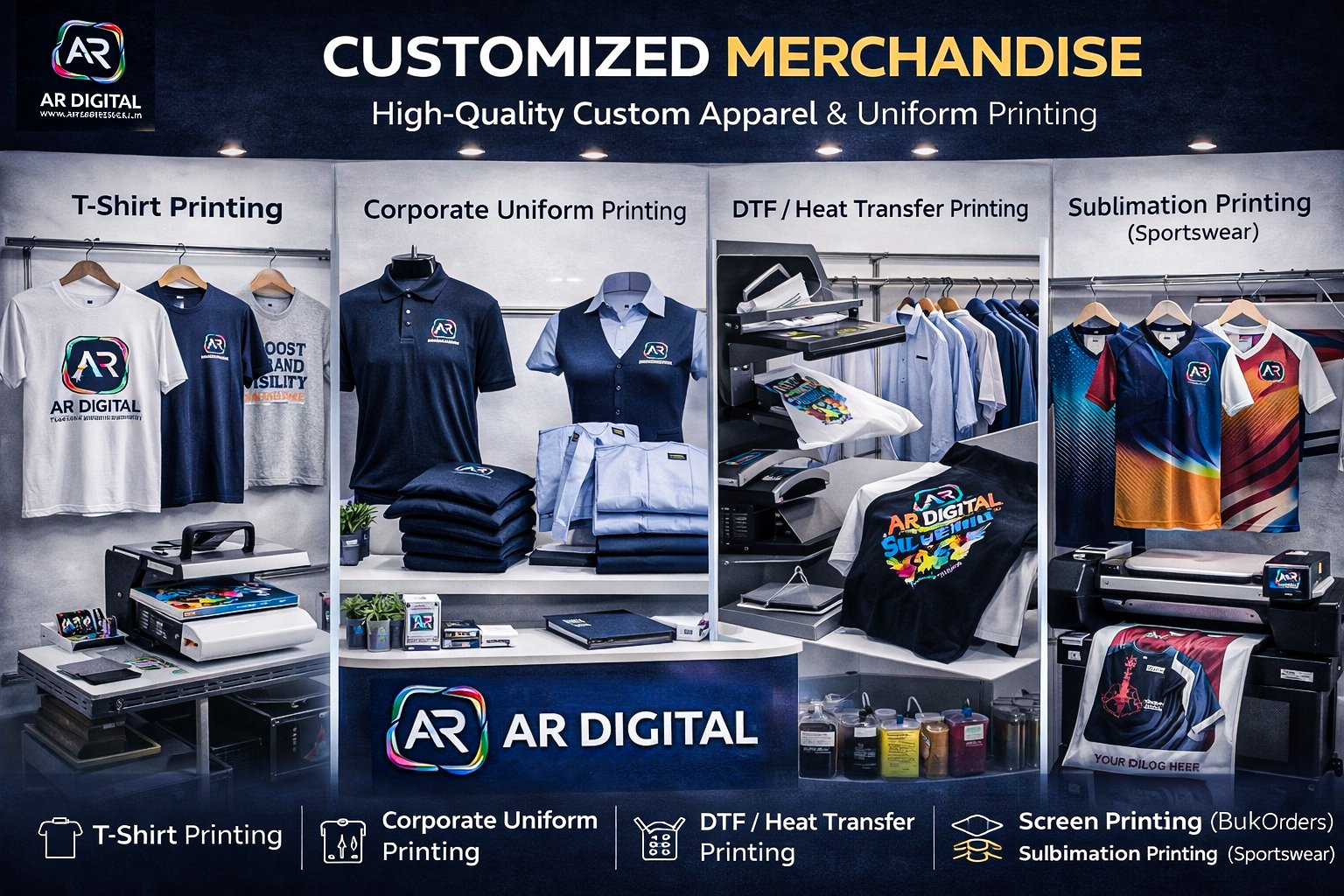 Customized Merchandise Printing by AR Digital